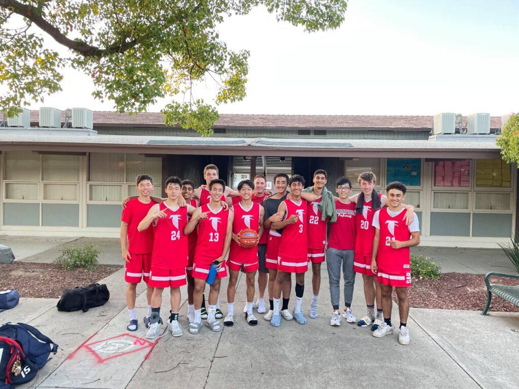 Boys’ basketball poses for a team photo at Mountain View High School on July 16, when they won first place at the Mountain View tournament.