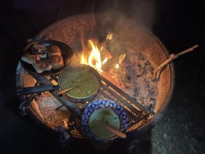 Our fireside dinner with hot home-cooked pav bhaji was one to remember.
