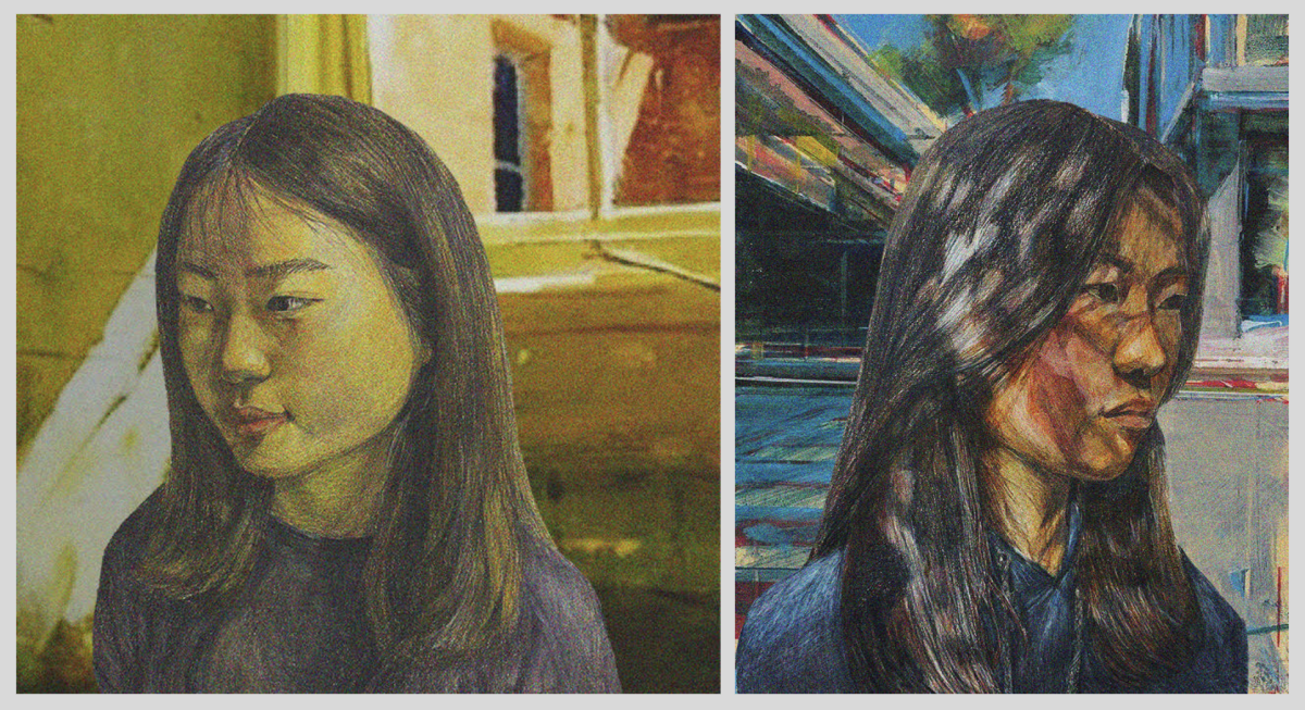 Sophomore Claire Jung’s award winning self portraits, 