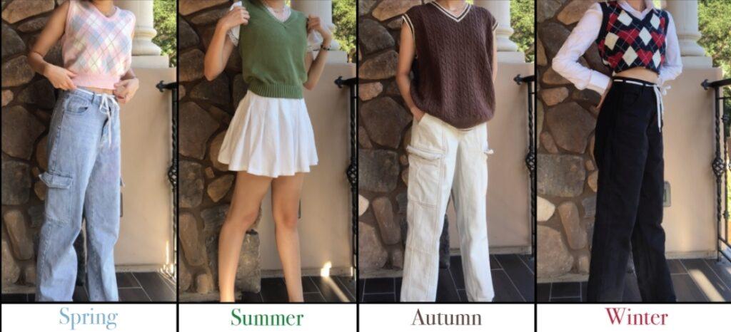 Junior Anjali Pai styles sweater vests for each of the four seasons.