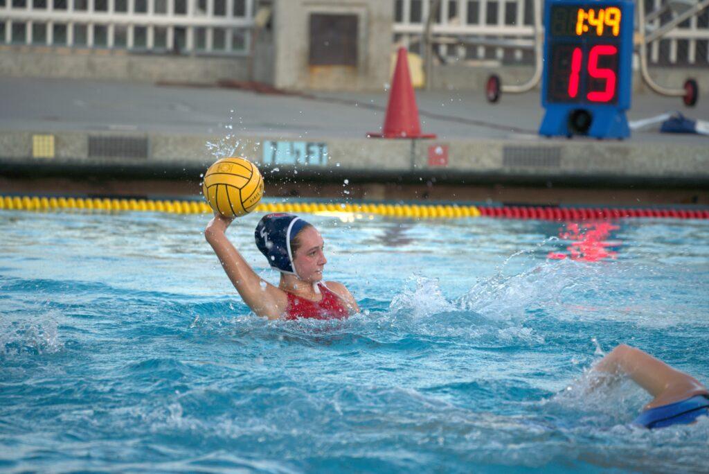 Freshman Cassidy Coghlan winds her arm back in preparation for a shot during a game against Santa Clara on Oct. 5. 