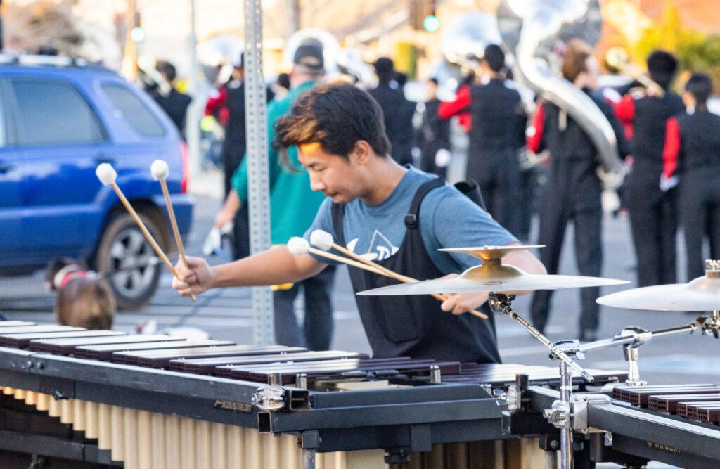Junior Atley Yuen plays the xylophone at the Napa Valley Band Reserve