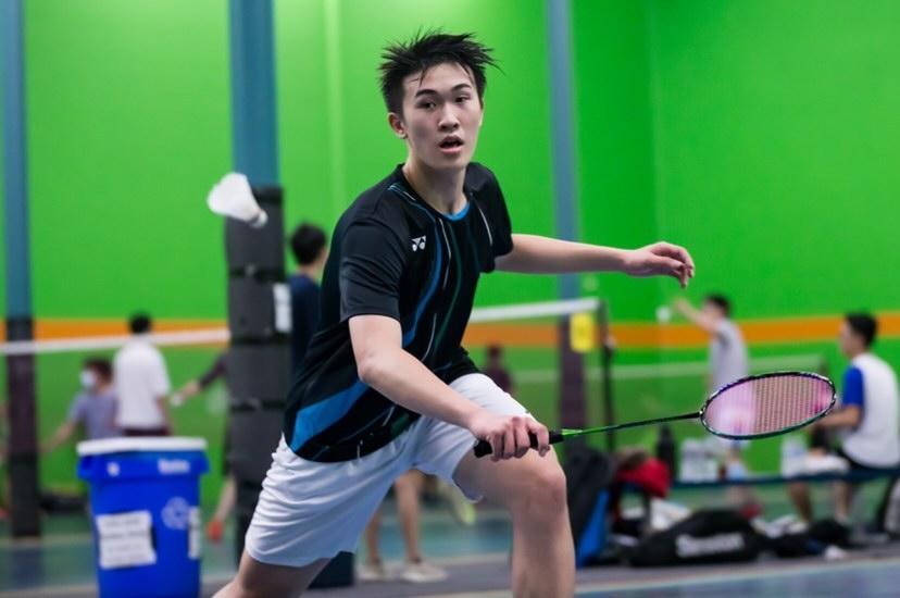 Senior Adrian Mar plays a practice match at Bintang Badminton in Campbell.