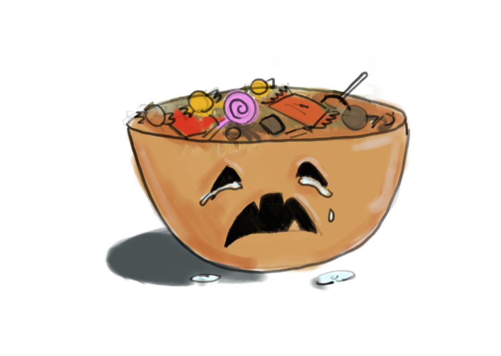 Woeful tears of the Halloween bowl.