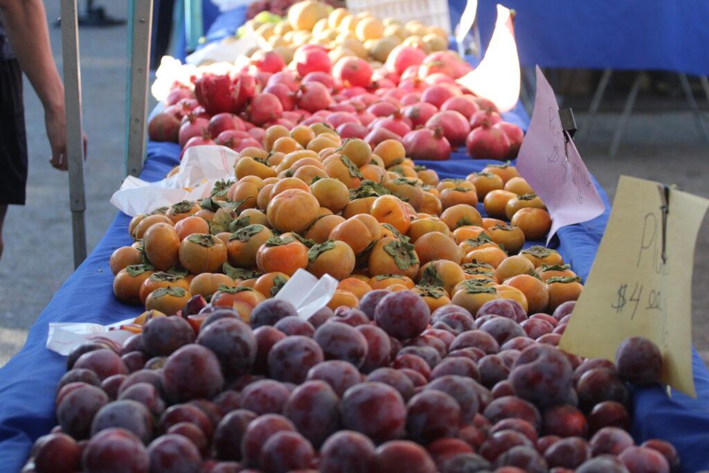  Vendors display heaps of fresh fruit at the Prince of Peace farmers market.