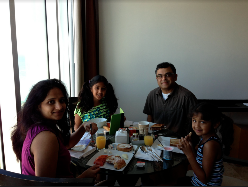 My family and I in our hotel in Cancun.
