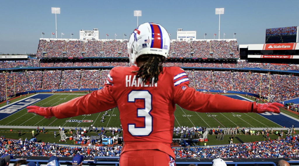 Safety Damar Hamlin has played for the Bills since 2021.