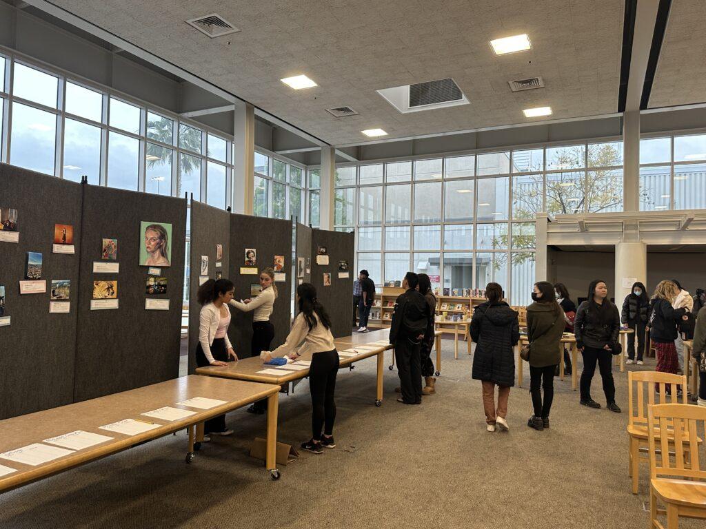 The Soundings exhibition took place in Saratoga High’s library on March 3.