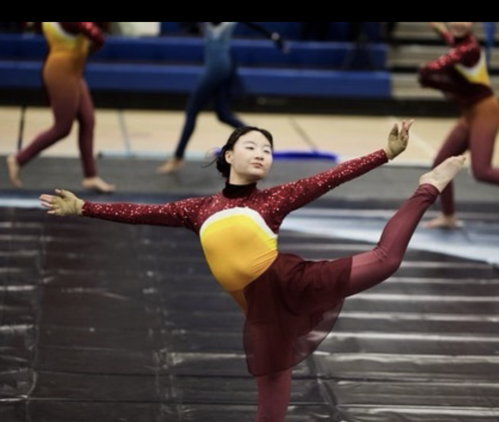 Lisa Chow performs in Winter Guards first competition of the season on February 11 at Fremont High School.