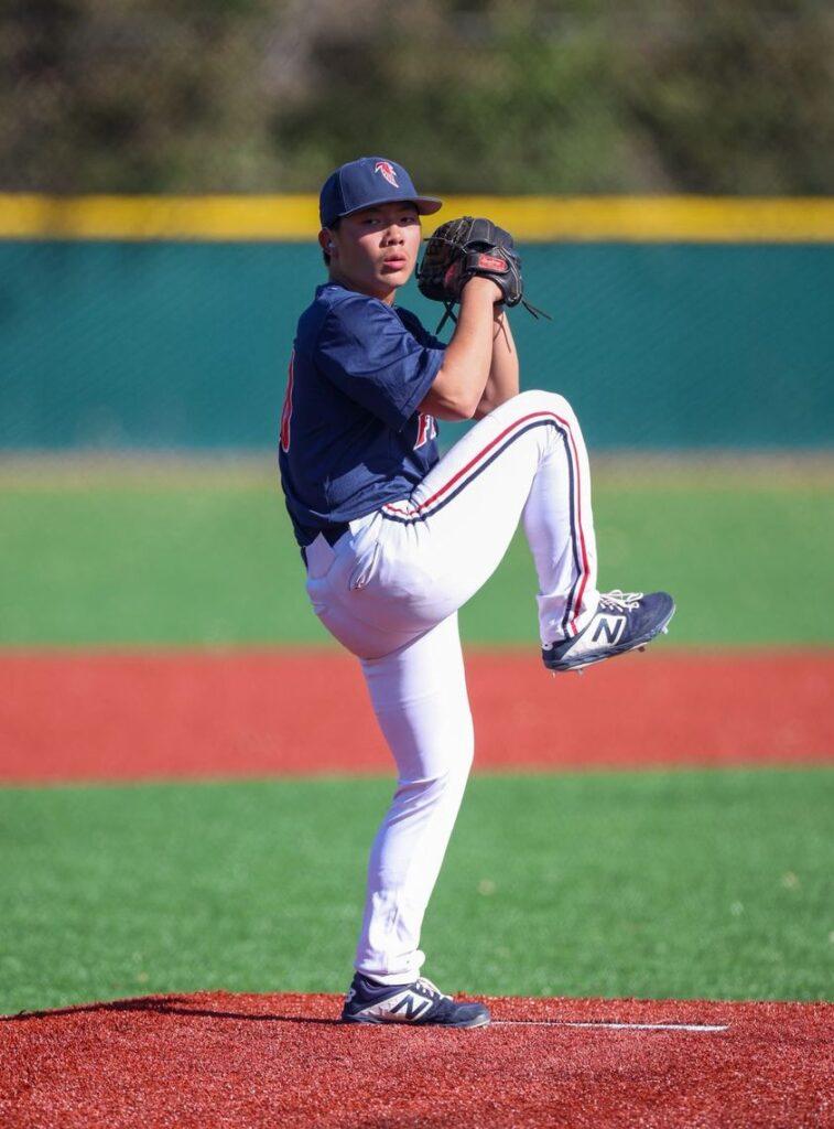 Sophomore Aiden Chen pitches against Milipitas on March 27. 