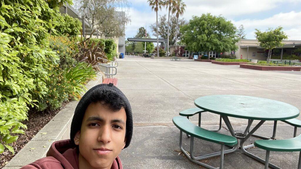 Idan takes a selfie during his first week at SHS