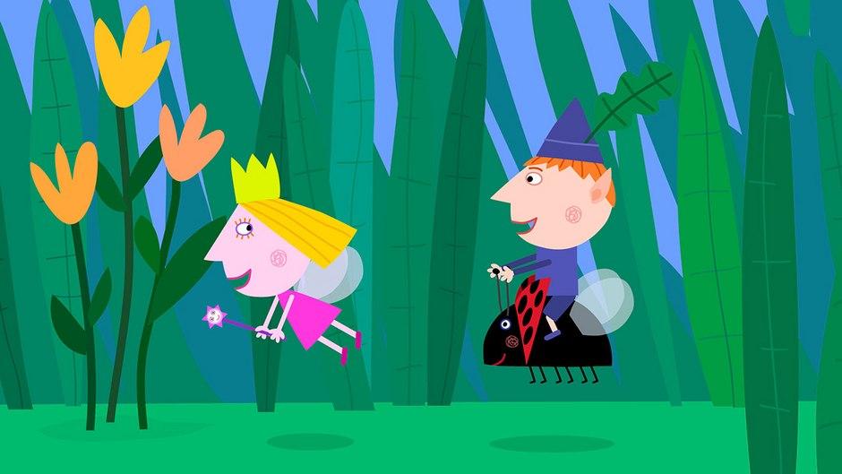 A still from one of my childhood shows, “Ben and Holly’s Little Kingdom.” Ben, an elf, and Holly, a fairy, hang out with their friend Gaston the ladybird.