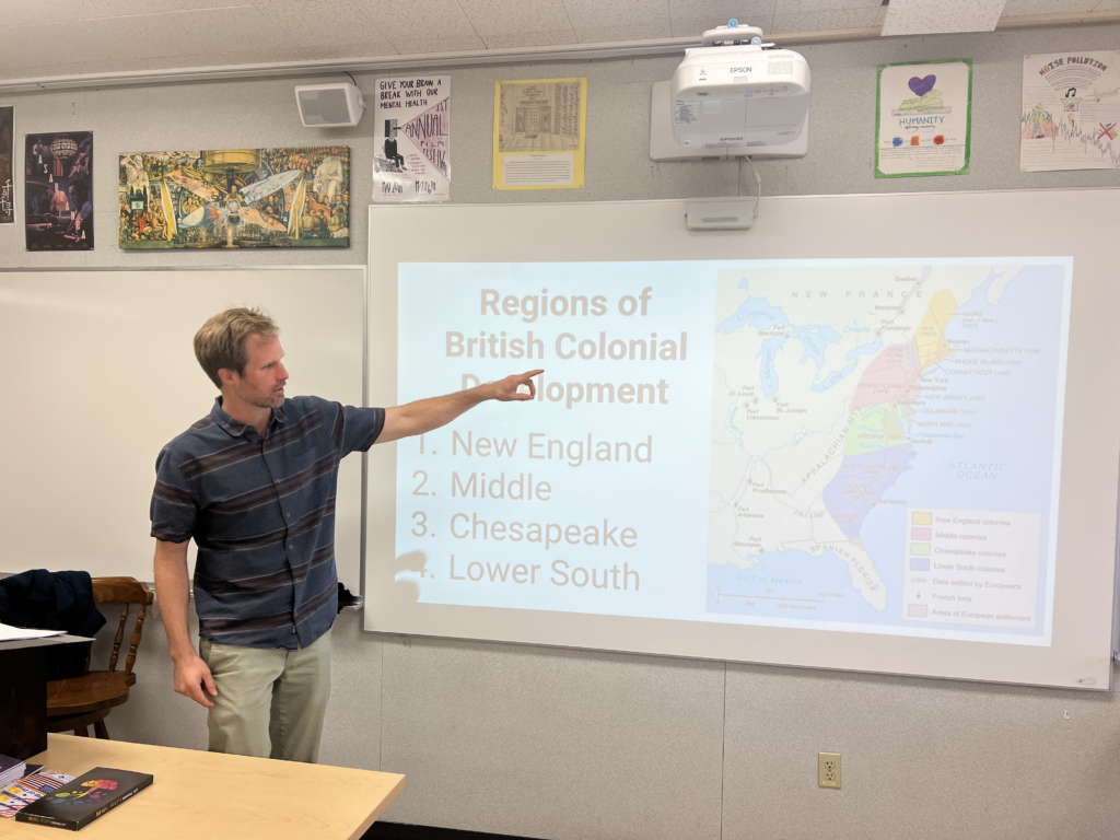 Toby Remmers teaching about the Columbian Exchange to his 5th period AP U.S. History class.