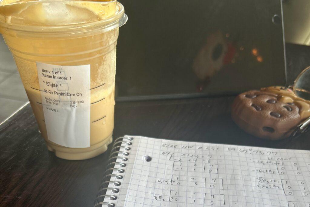 I love doing my homework in cafes like Starbucks while sipping coffee.