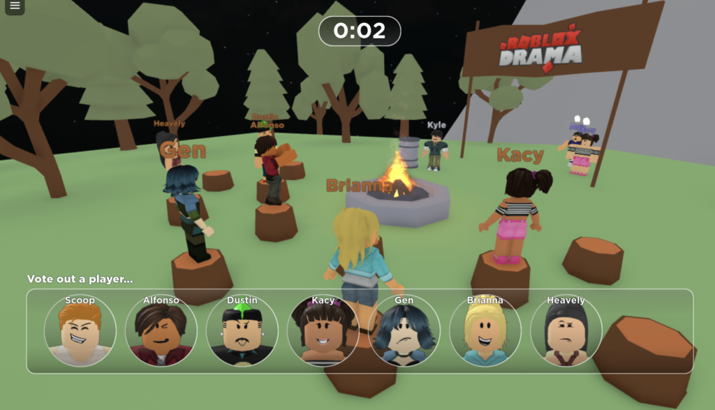 Players in the game “Total Roblox Drama” decide who to vote off their team.