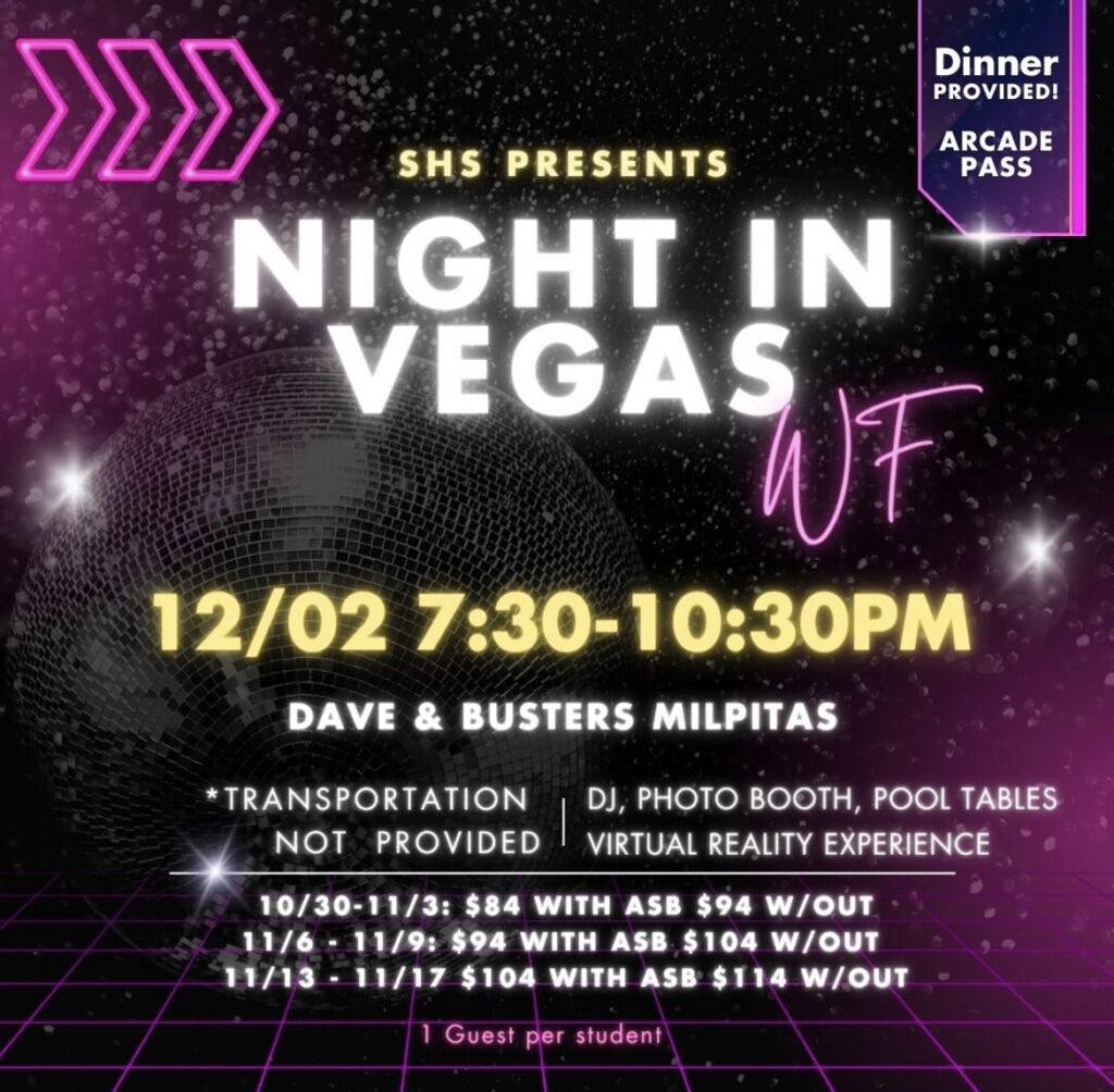 This years formal will be held at Dave and Busters from 7:30 to 10 p.m. with the theme of “A Night in Vegas.” 