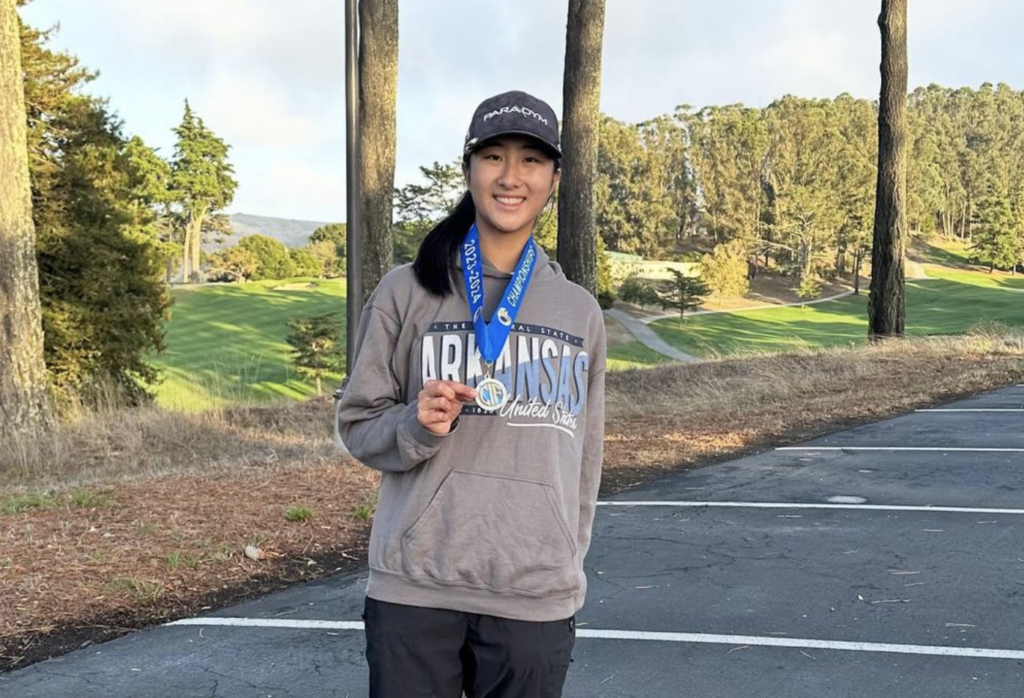 Millie Wang poses with her newest medal at the NorCal tournament