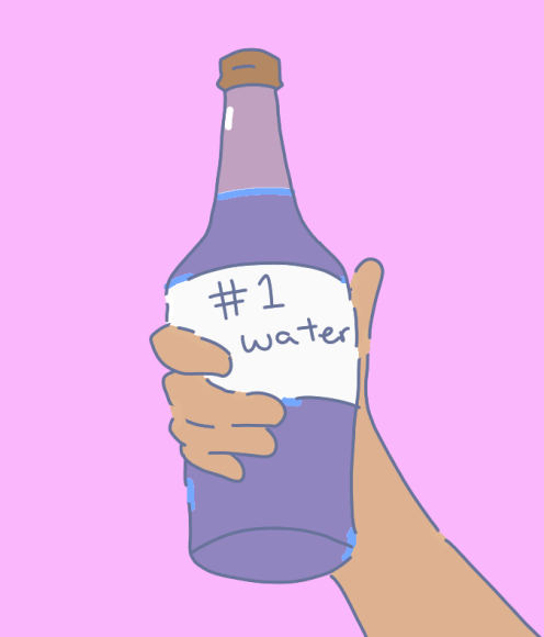 A bottle of #1 water.