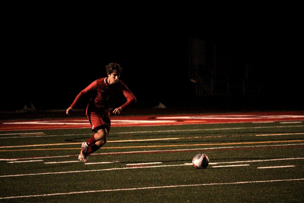 Senior Diego Rocabado playing against Cupertino at an away game on Jan. 24.