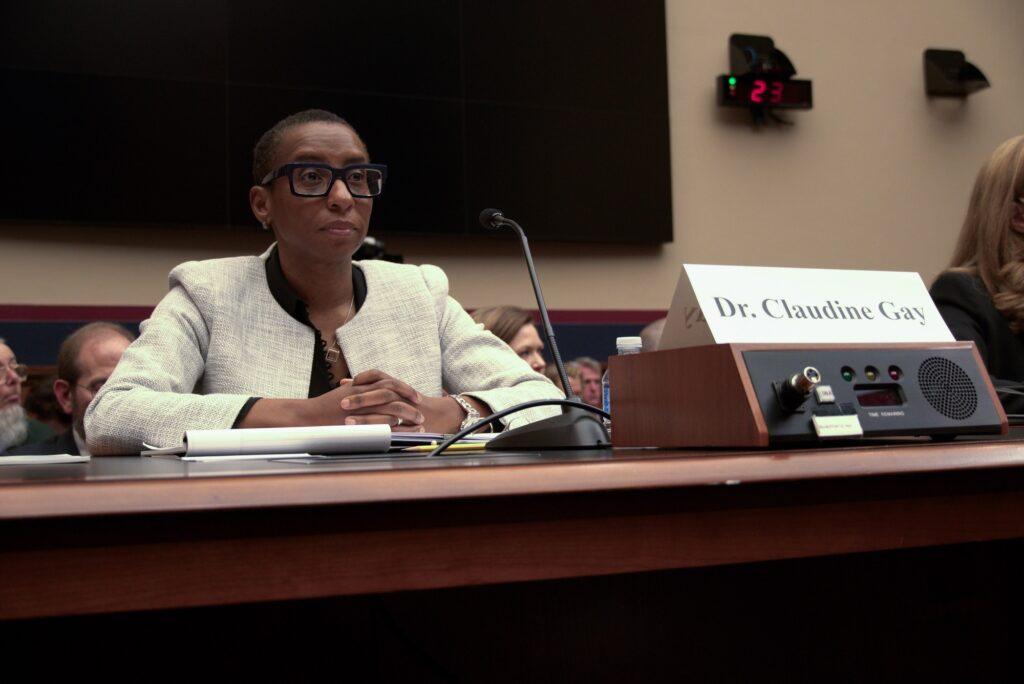Claudine Gay delivers her testimony in front of the House Committee on Education and the Workforce on Dec. 5, 2023.