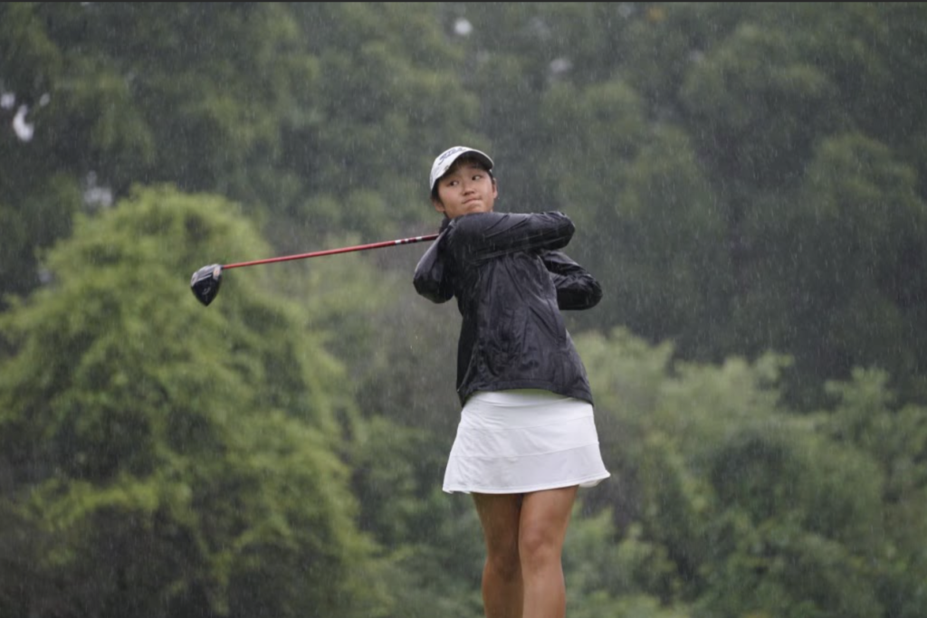 Junior Sarah Lim hits the golf ball at the AJGA tournament on July 12.