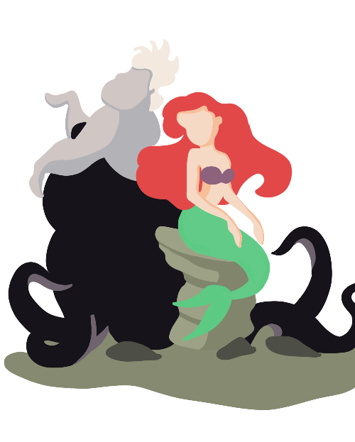 The dramatic difference in body type between Ursula and Ariel indirectly villainizes certain “undesirable” features. 