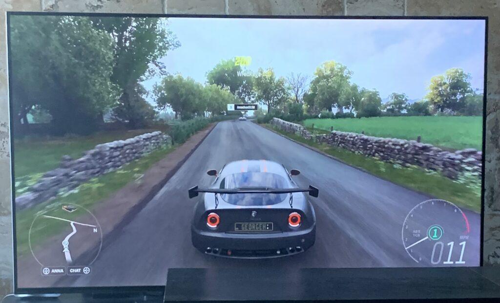 Driving with my fastest car, the Alfa Romeo in Forza Horizon 4.