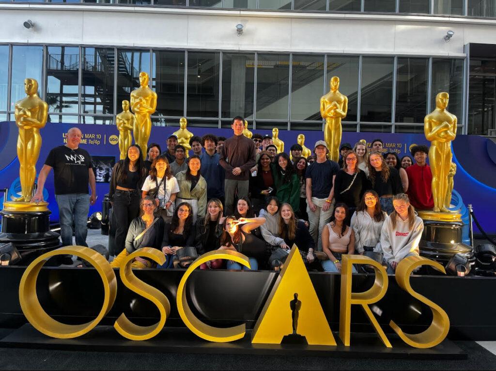 Students visiting the Academy Awards Museum on March 9.