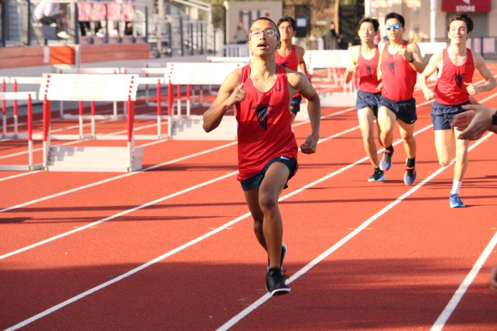 Sophomore Vedant Padhi runs the 1600m during a home meet against Fremont High on March 7. 