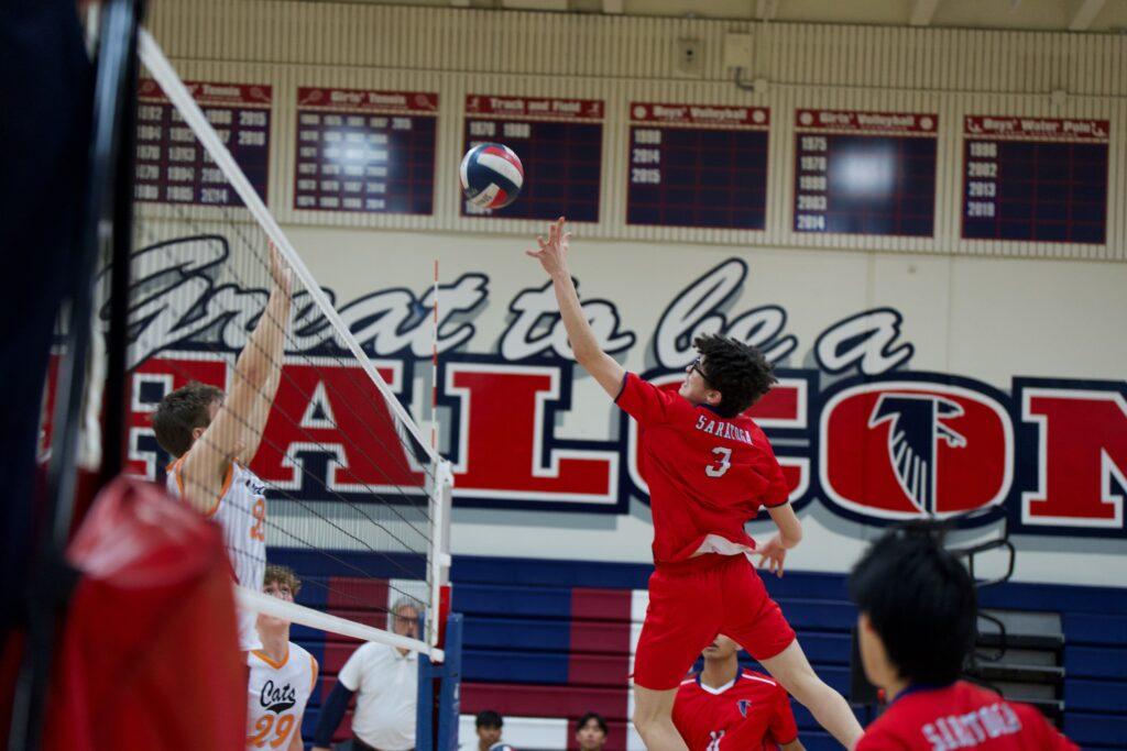 Freshman Ahmed Abdalla goes for the tip during a match against Los Gatos on March 22.