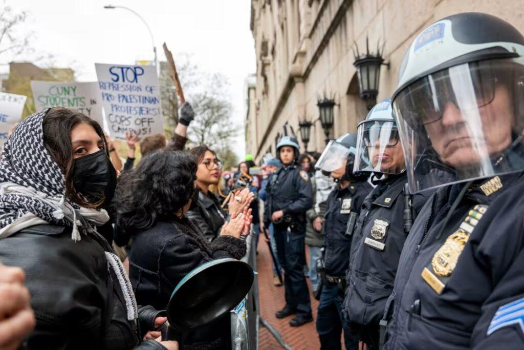 Face-off between Pro-Palestinan protests at New York’s Columbia University. 
