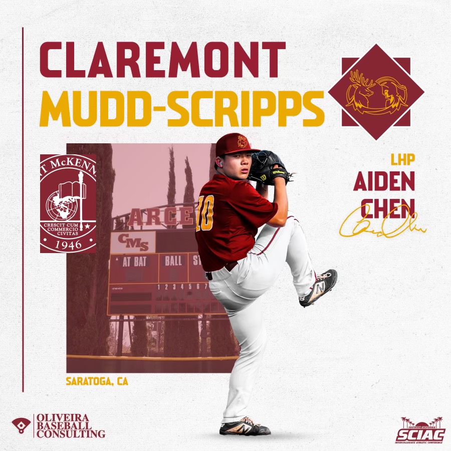 Senior pitcher Aiden Chen announces his verbal commitment to the Claremont-Mudd-Scripps athletic program on Aug. 14.
