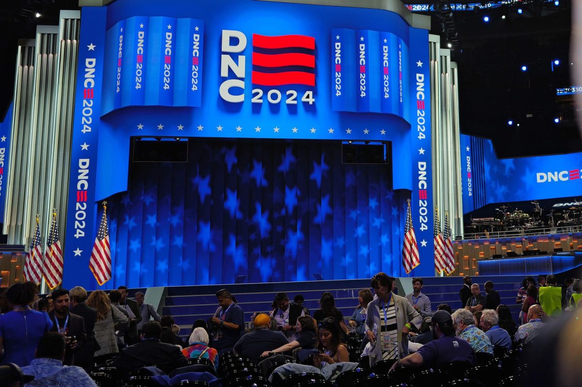 The crowd collects for the 2024 Democratic National Convention.