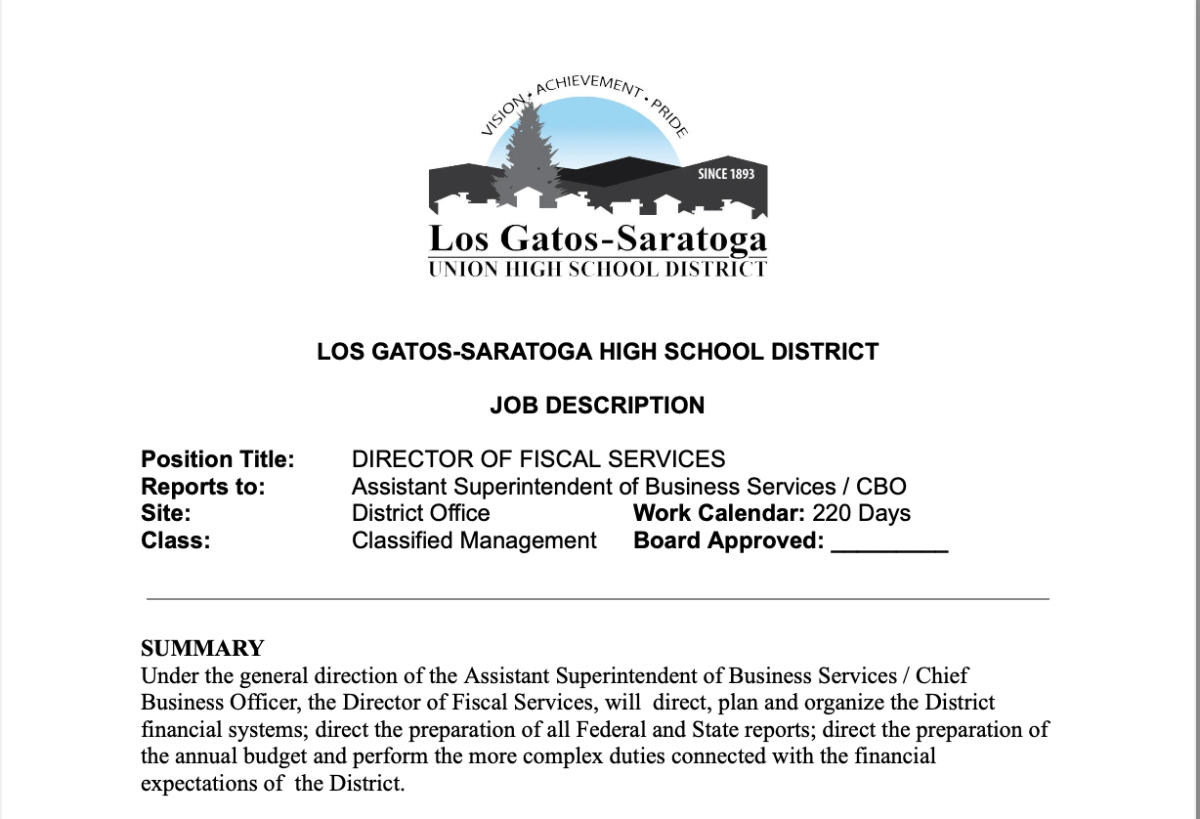 Approval of the job description for director of fiscal services passed on a 3-2 vote last month after public comment and tough questions from the student board members.