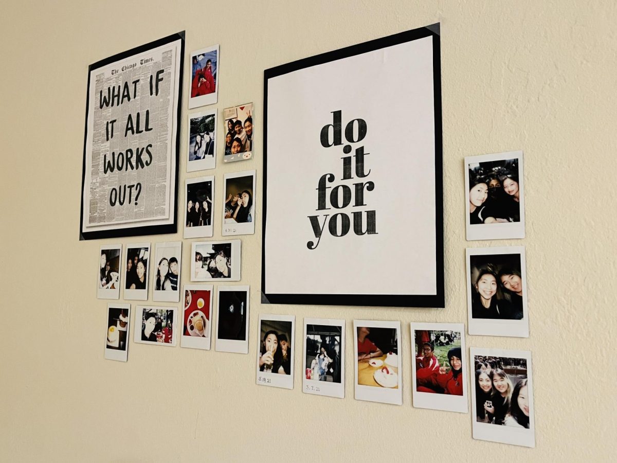 Combining my wall prints and Polaroids above my bed replaced the boring ambience of my room.