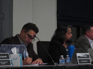 Heath Rocha at the Nov. 12 board meeting after assuming the role of interim superintendent.