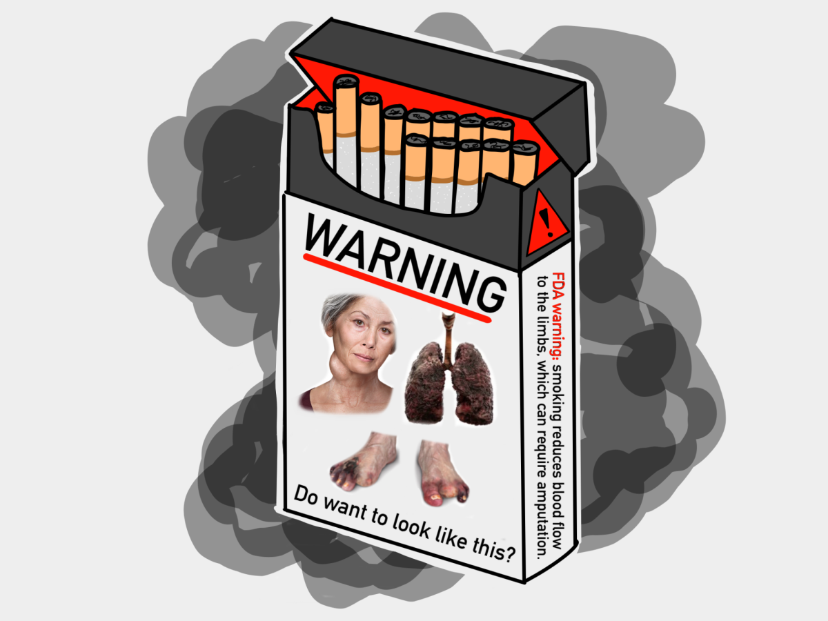 Cigarette packaging should depict frightening images on the front and sides, clearly communicating the consequences of smoking.