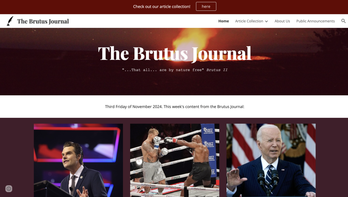 The Brutus Journal website features political takes, culture and science articles.