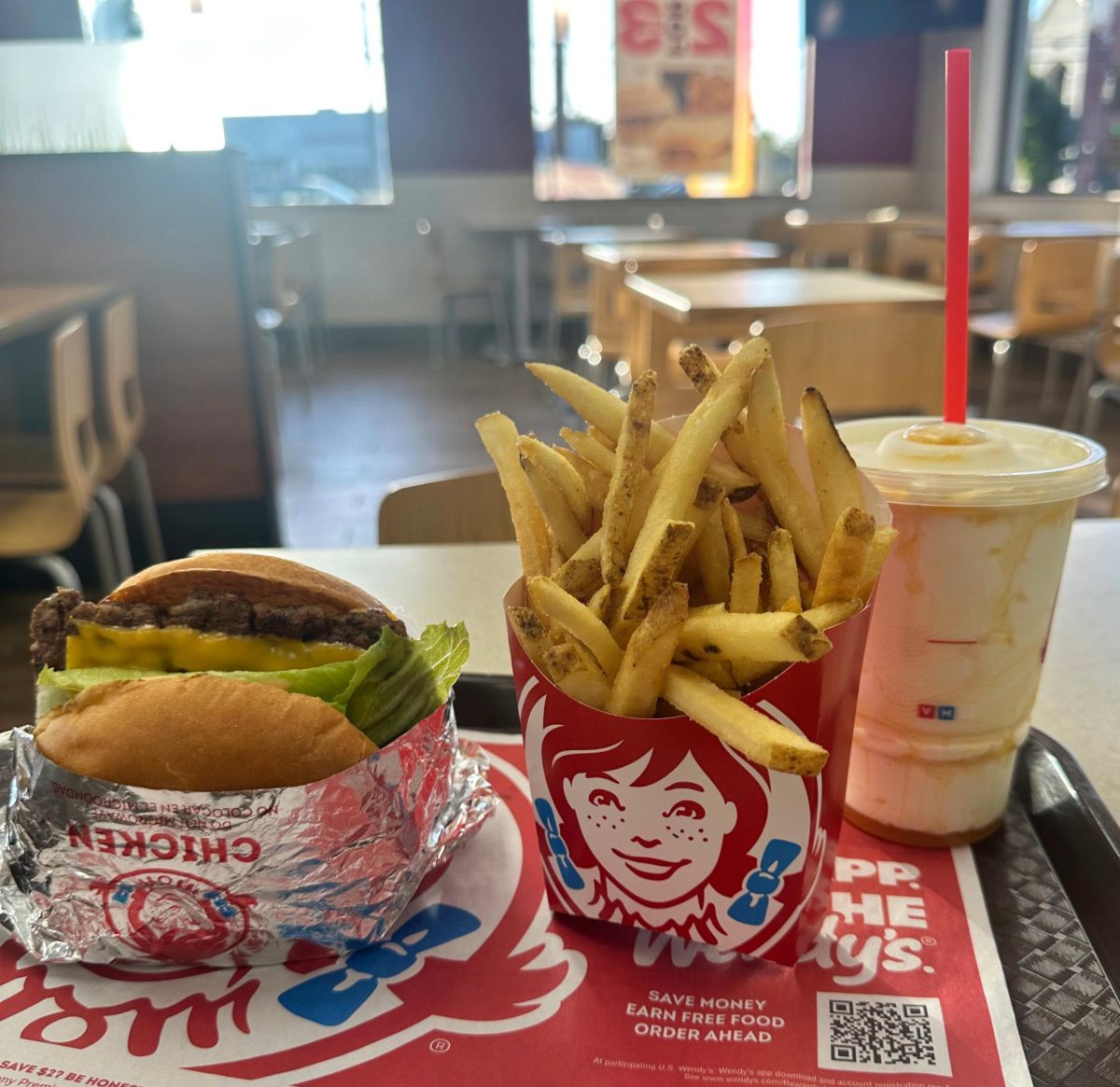 With a burger, fries and pineapple-flavored frosty, the Krabby Patty Kollab Meal features various key features of the Bikini Bottom.
