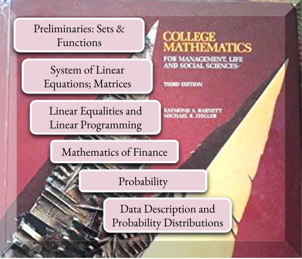 Topics included in the Finite Math curriculum.