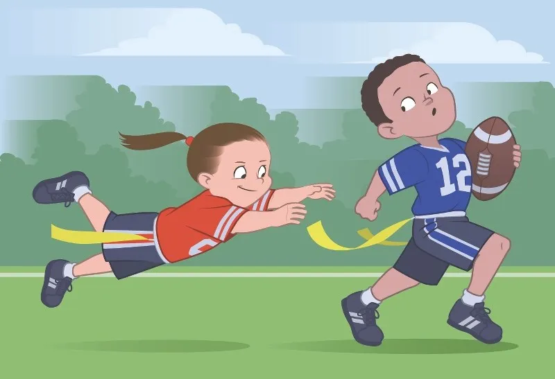 Young athletes practice flag football, building essential skills and camaraderie that will help them thrive when transitioning to tackle football.