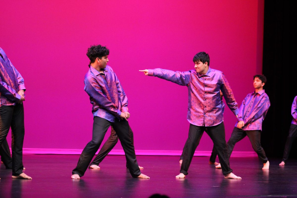 Seniors Shaan Janardhan and Naahur Sajwan face off in Bombay in the Bay’s All Male Dance.