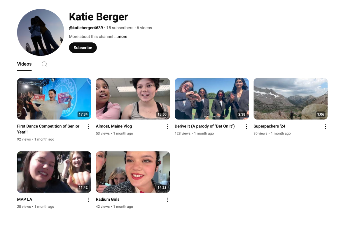 Berger posts her videos on her YouTube channel for her friends and family to watch.
