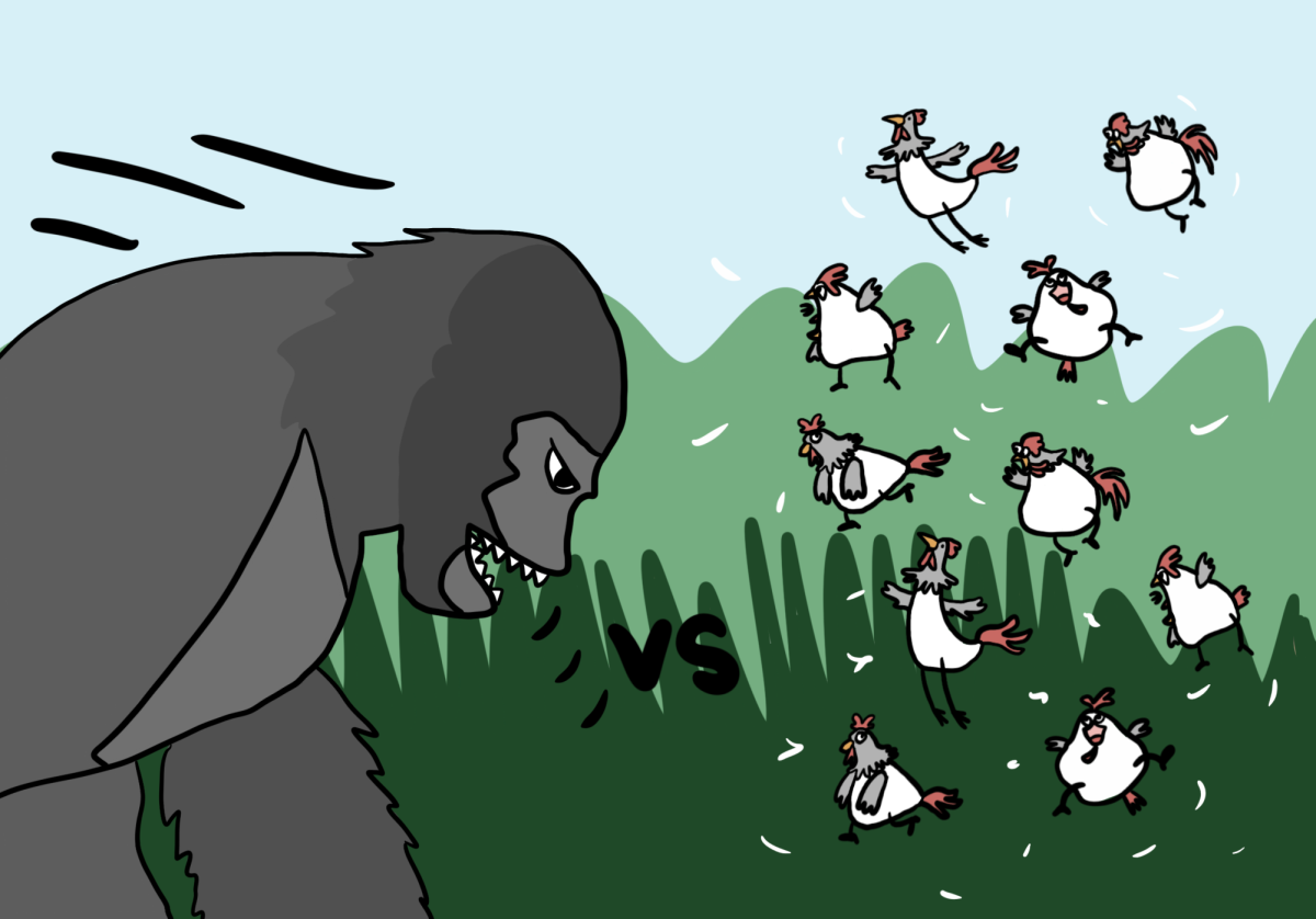While chickens may be smaller, there are more of them.
