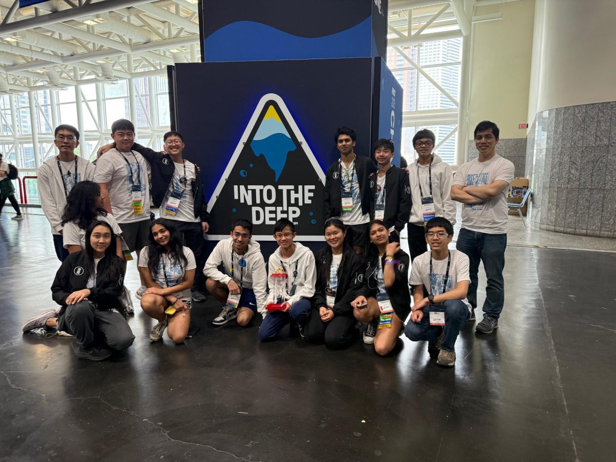 Nguyen and the Cuttlefish team at FTC World Championships in Houston.