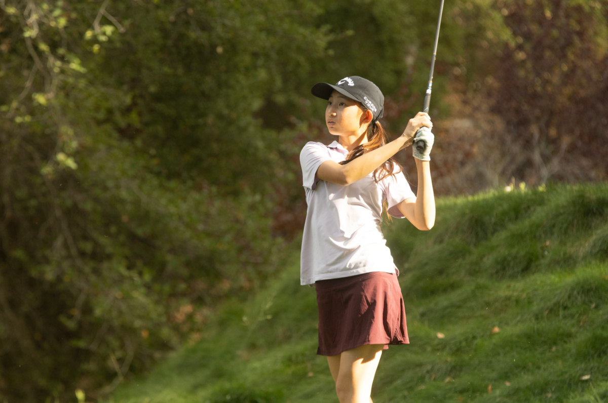  Courtesy of Generations School Photography

Freshman No. 1 player Julie Hu watches her ball after swinging at the Saratoga Country Club on Sept. 9.