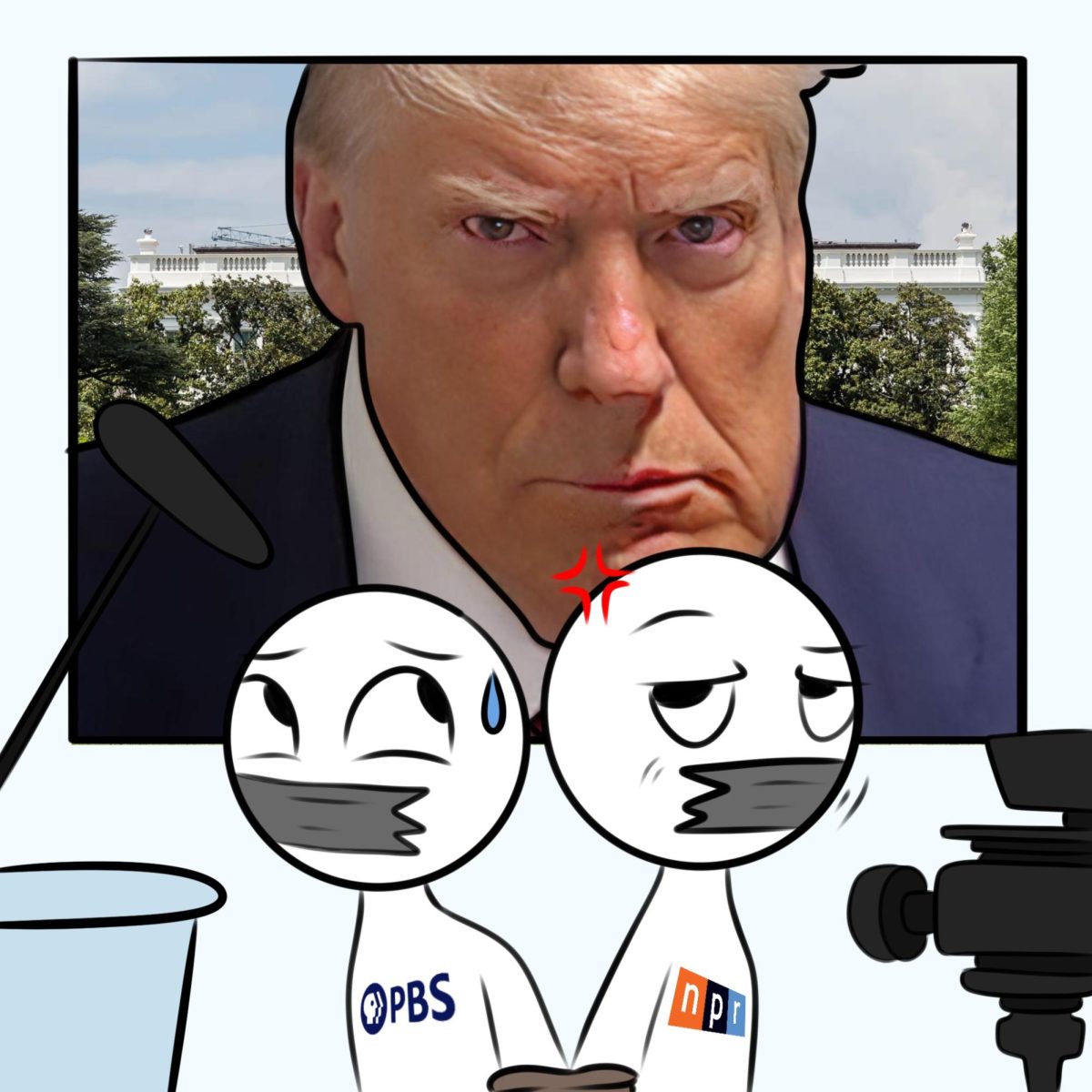 Trump threatens to take away freedom of the press from news organizations like PBS and NPR.