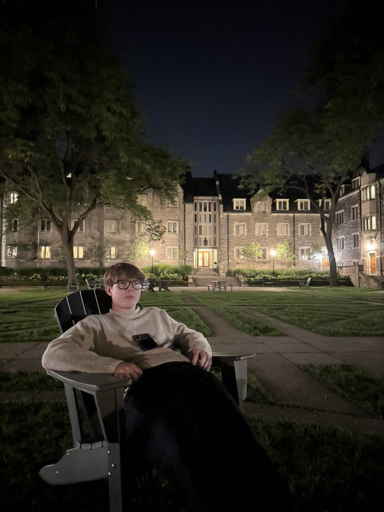 Norwood relaxing on campus at the University of Toronto.