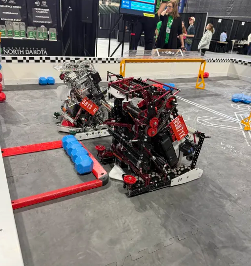 Team 95071X and their alliance 5813R from Council Bluffs, Iowa.