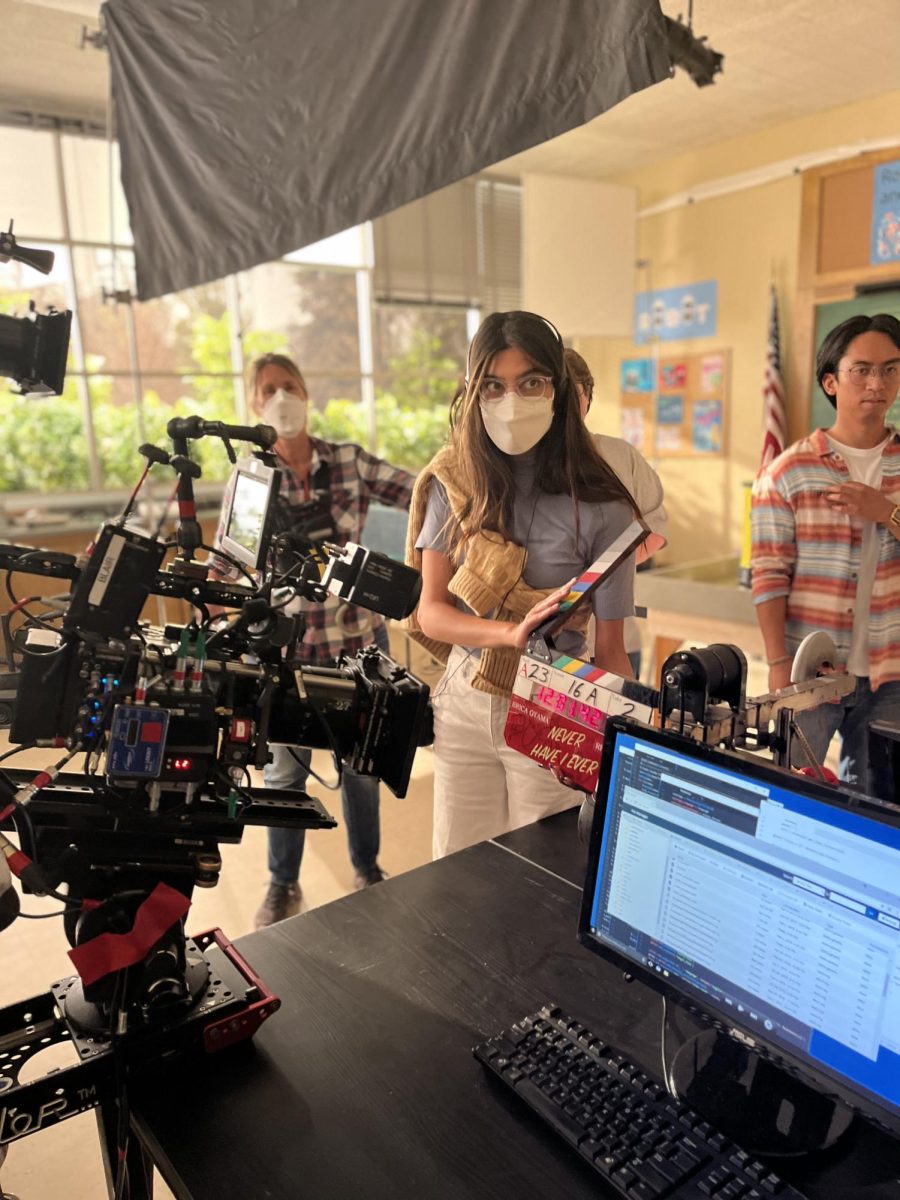  Courtesy of Akshara Sekar

Sekar on set during filming the fourth season of the TV Show “Never Have I Ever.”
